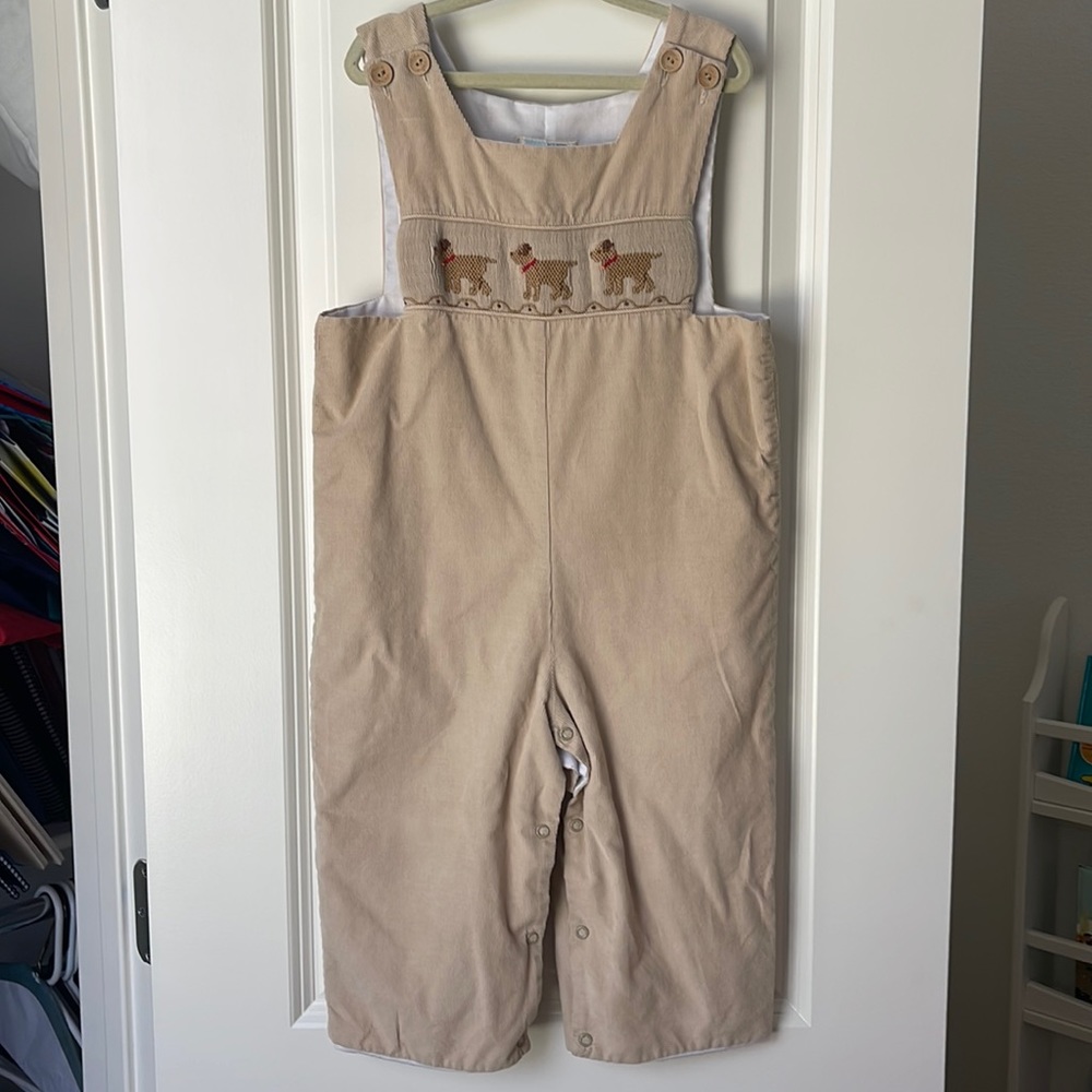 Little English Longall - 3T - Smocked with Puppies - Like New/Worn Once
